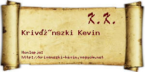 Krivánszki Kevin névjegykártya