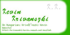 kevin krivanszki business card